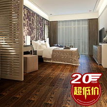 四合地板20周年慶典特惠 實木白櫟手工刨胡桃色企口18mm地板廠家直銷，焦點家居商城僅319元